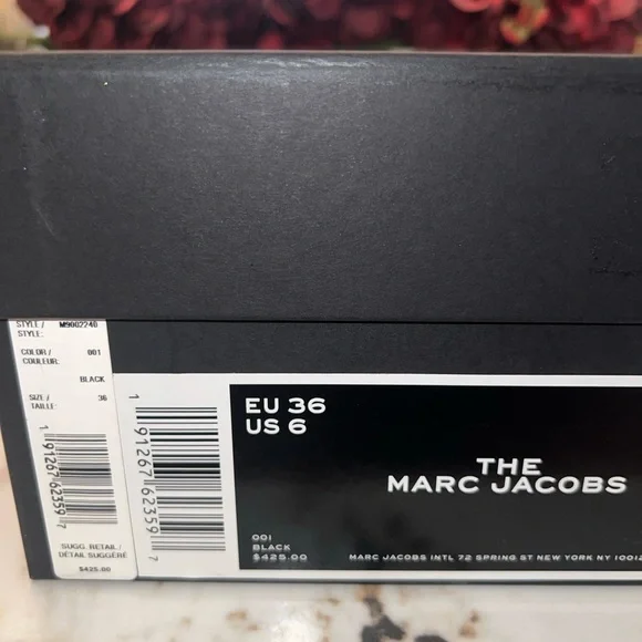 NIB MARC JACOBS Womens Black The Slingback Toe Sculpted Heel Leather Pumps 36 - Picture 8 of 12